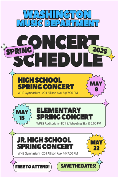 Washingto Music Department Concert Schedule